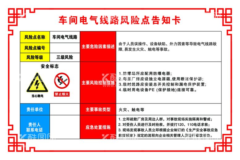 编号：34899611210509326692【酷图网】源文件下载-车间电气线路风险点告知