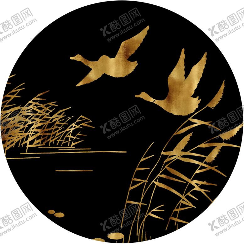 编号：35524909190342228936【酷图网】源文件下载-飞鸟圆形装饰画