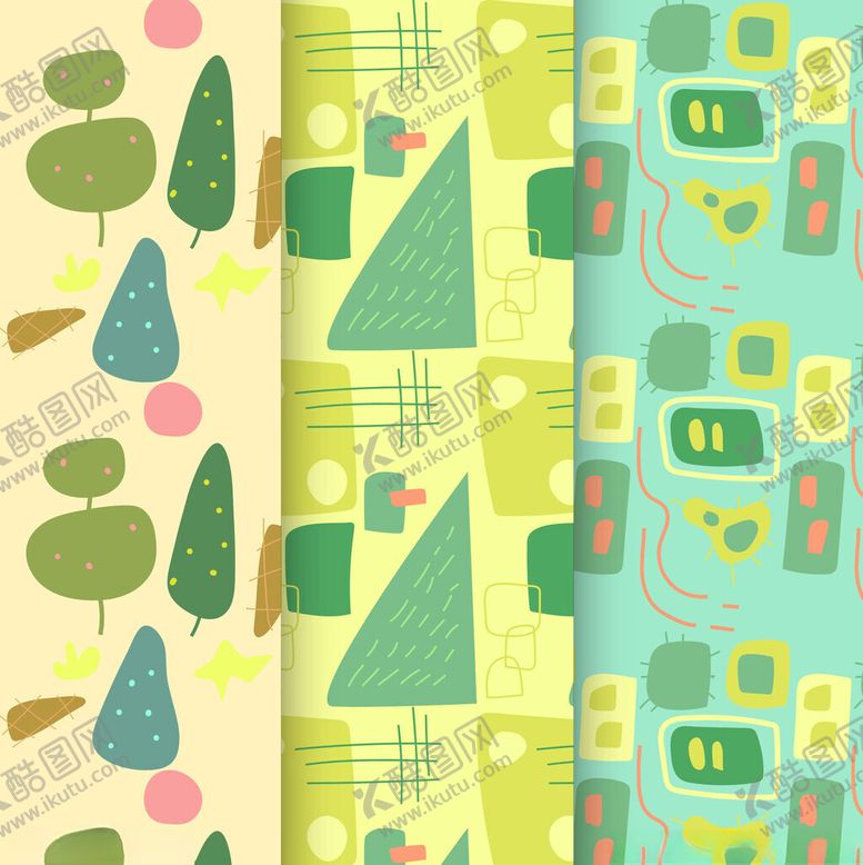 编号：99378704041142458543【酷图网】源文件下载-清新几何植物图案背景