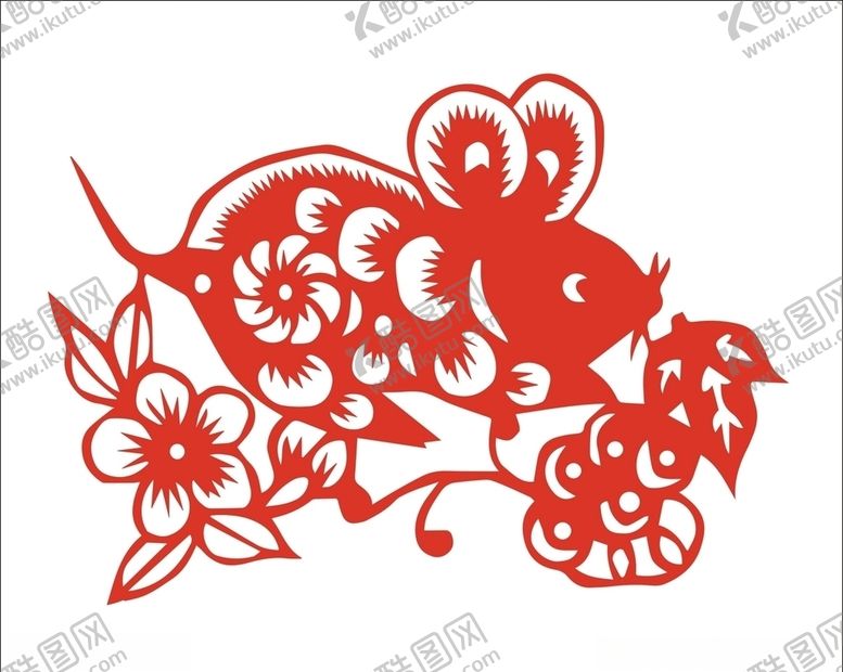 编号：62950510071208476685【酷图网】源文件下载-剪纸老鼠