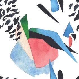 抽象水彩涂鸦装饰画