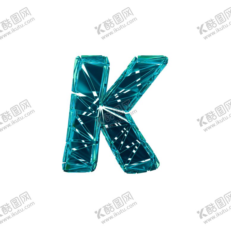 编号：57435406160245476008【酷图网】源文件下载-3D破碎数字K
