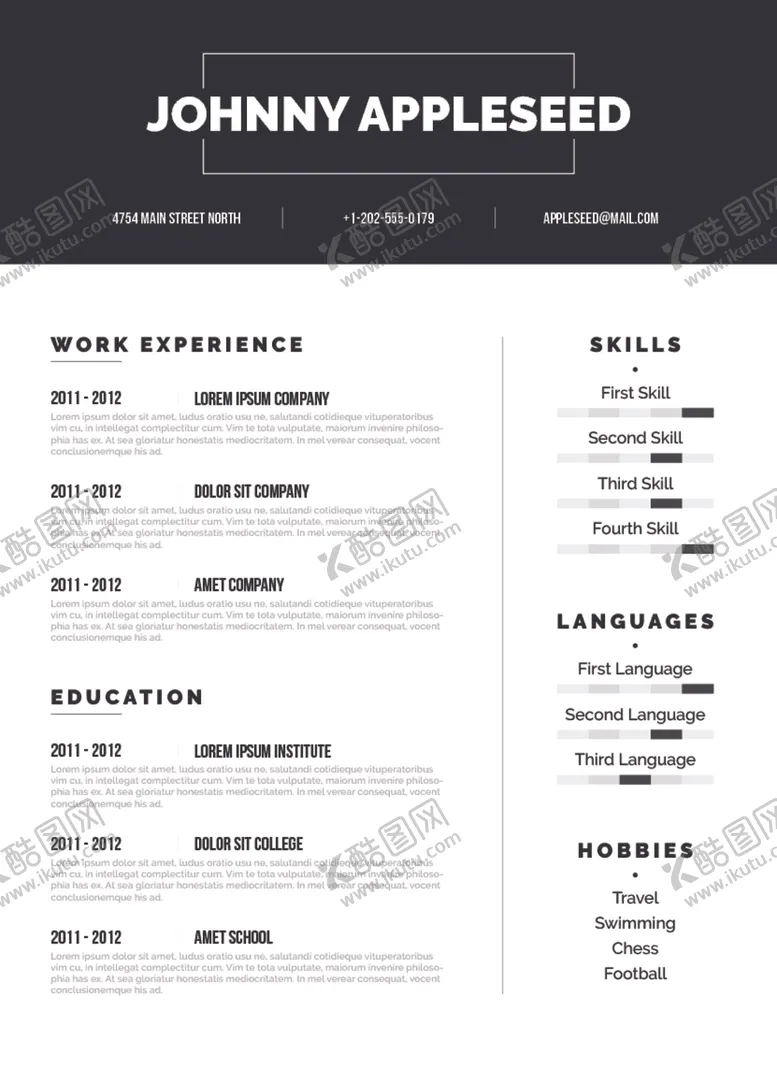 编号：96427409261638362627【酷图网】源文件下载-个人简历模板求职海报