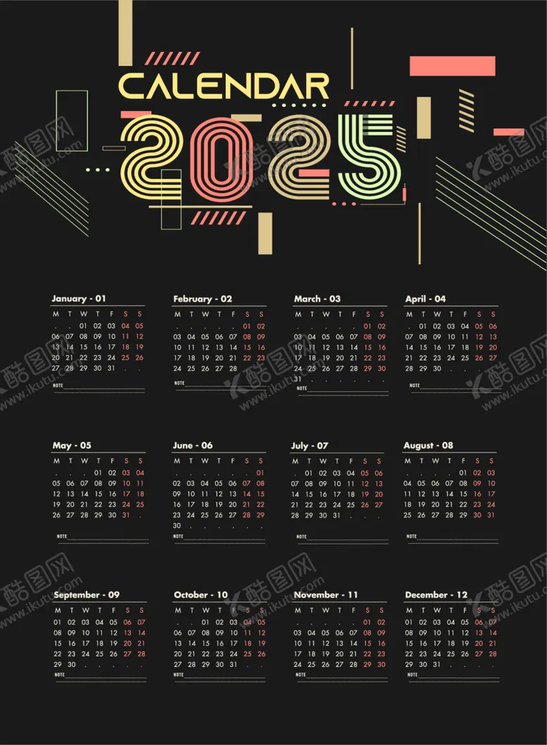 编号：69567012151724045484【酷图网】源文件下载-2025年日历