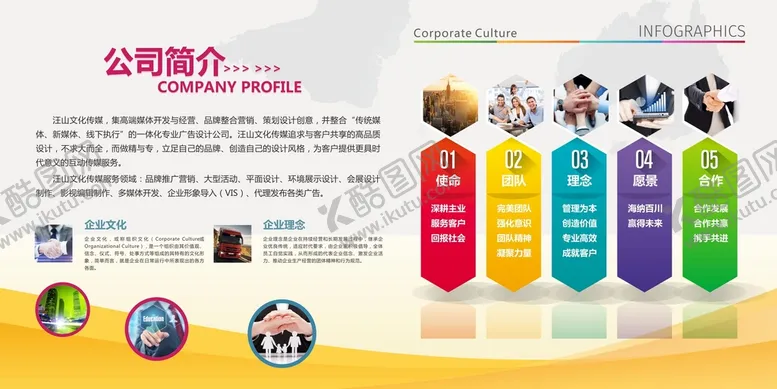 编号：38616410241242219853【酷图网】源文件下载-大气企业文化墙设计海报图片