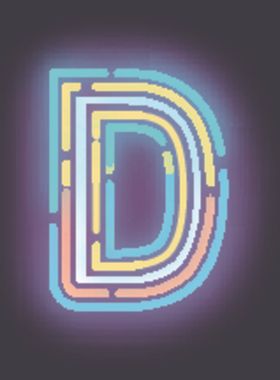 霓虹灯字母D