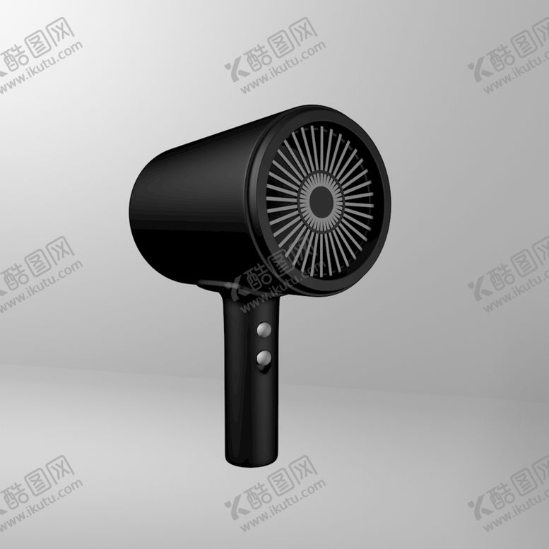 编号：20986509162034159187【酷图网】源文件下载-黑色的吹风机