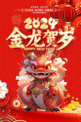 创意中国风龙年新年宣传海报