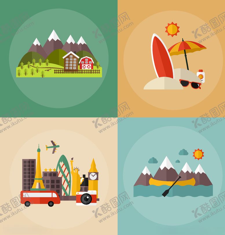 编号：27077307040947433673【酷图网】源文件下载-度假旅行插画