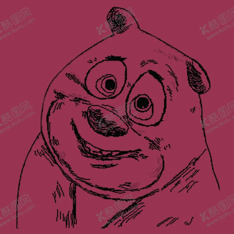 编号：83372706300907159117【酷图网】源文件下载-熊素描线稿卡通PS模式