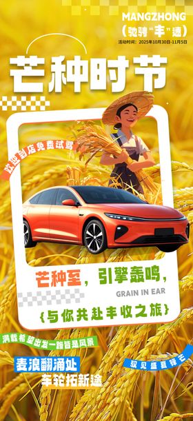 芒种汽车行业营销海报
