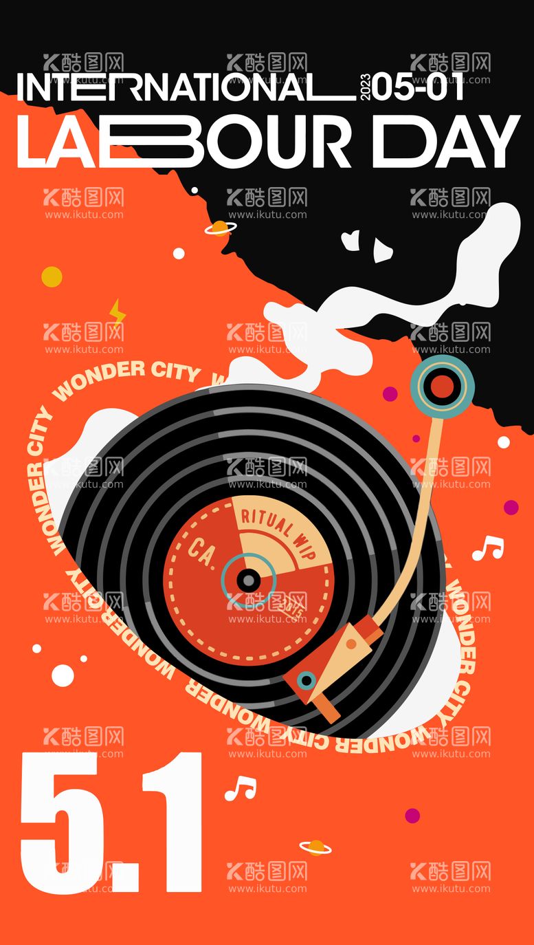 编号：11923911180943304426【酷图网】源文件下载-五一音乐节主题艺术海报