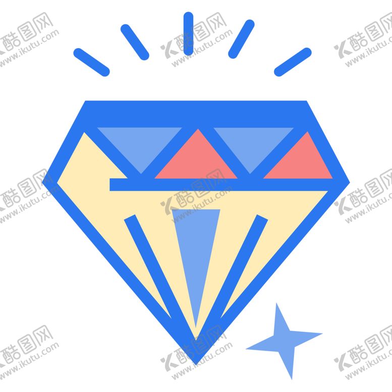 编号：10385109162214452918【酷图网】源文件下载-手绘钻石宝石水晶珠宝免扣素材