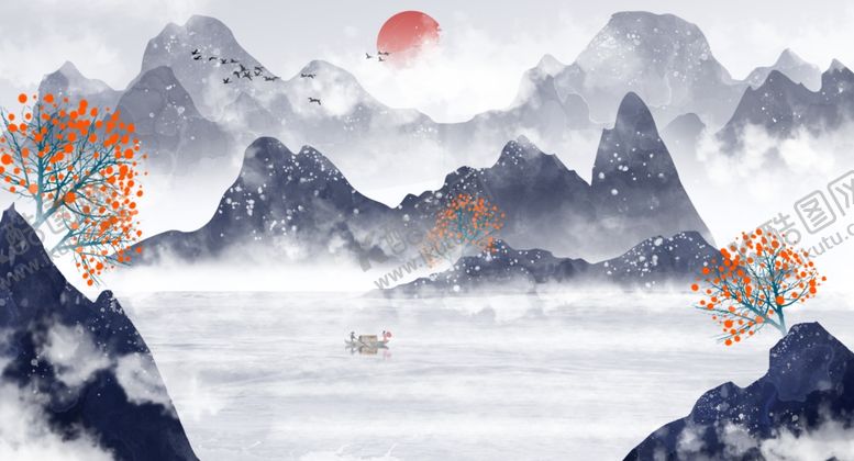 编号：44837909250047394548【酷图网】源文件下载-水墨山水