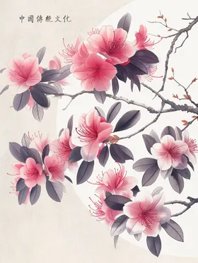 水墨花春季小清新展板国风书法展板