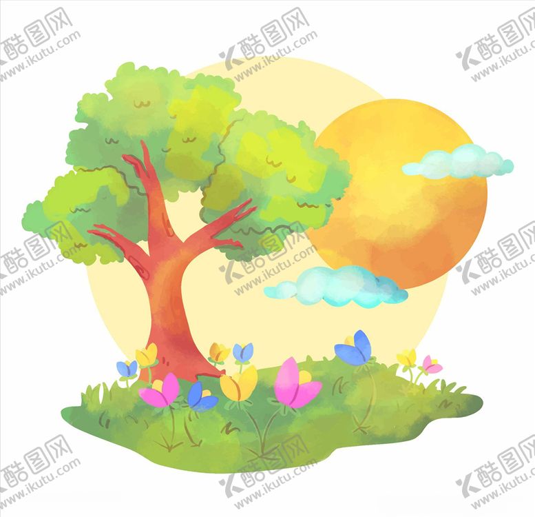 编号：45068909122354024576【酷图网】源文件下载-卡通树木