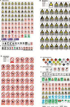 安全警示禁止等各类标志矢量