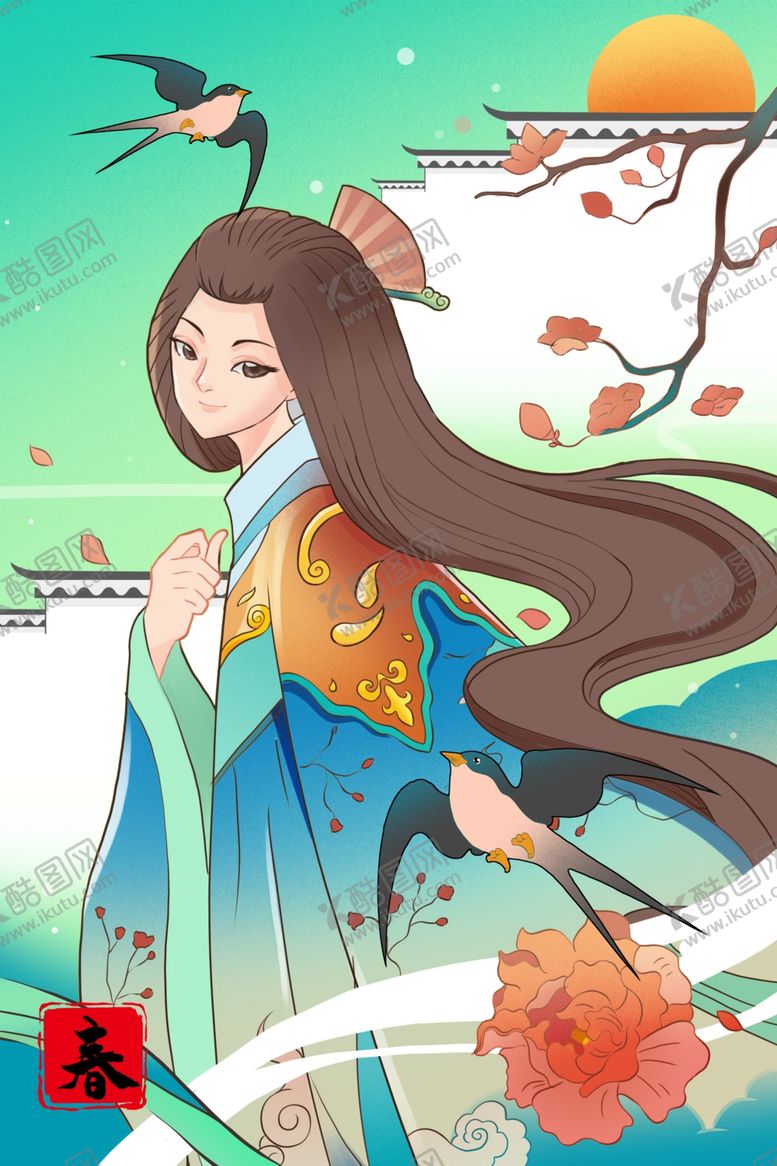 编号：91226502190043199927【酷图网】源文件下载-四季春天插画