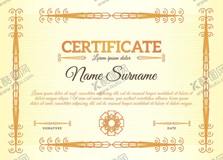 编号：76168906270932394378【酷图网】源文件下载-证书模板