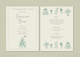 手绘线描蛋糕涂鸦