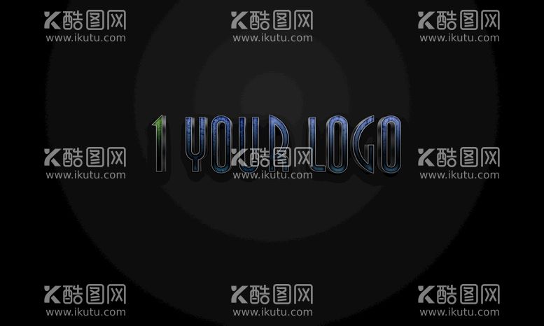 编号：59712009141416581973【酷图网】源文件下载-深色背景蓝色立体logo样机