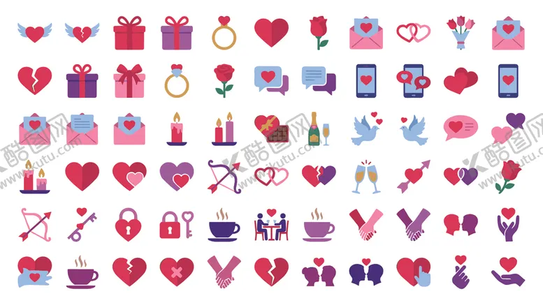 编号：88248804211845535137【酷图网】源文件下载-情人节爱心礼物图案
