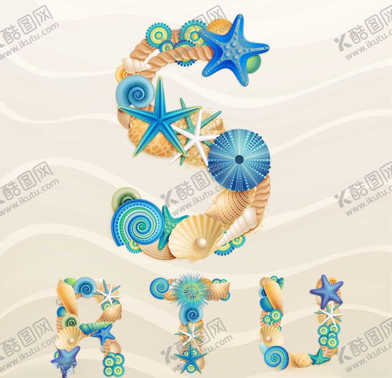 编号：20867909091637489539【酷图网】源文件下载-海洋生物字母