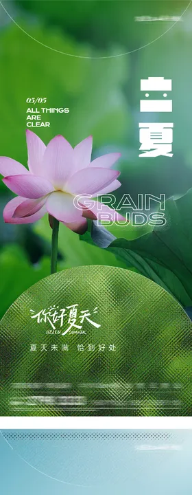 地产立夏小满质感系海报
