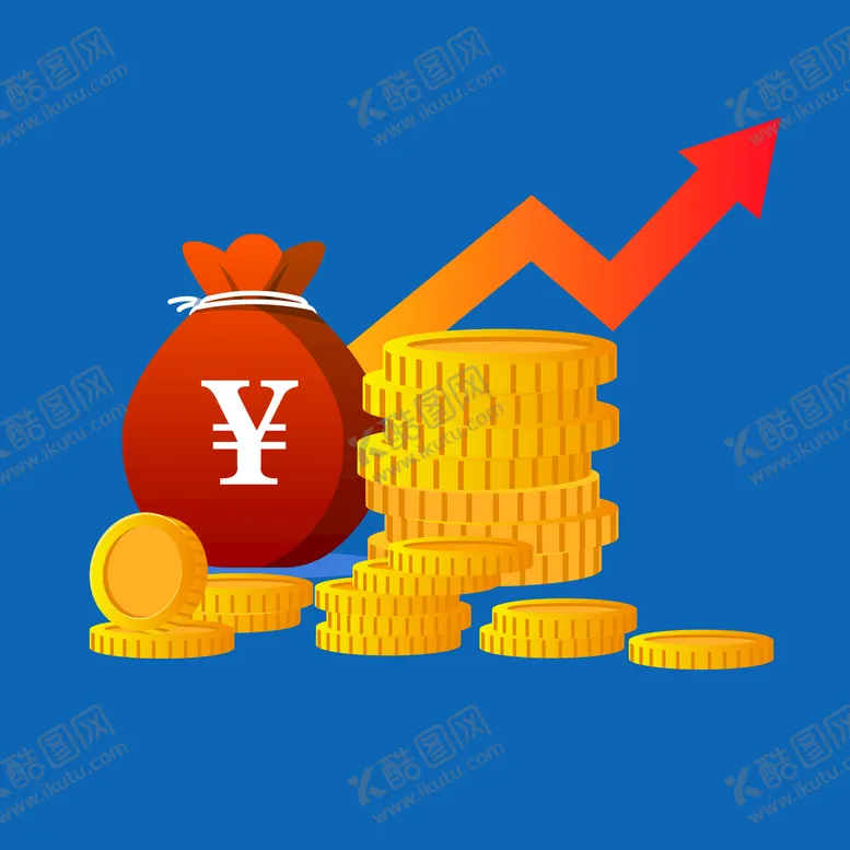 编号：41275609160636451280【酷图网】源文件下载-红色箭头上升金币财富数据图表电商
