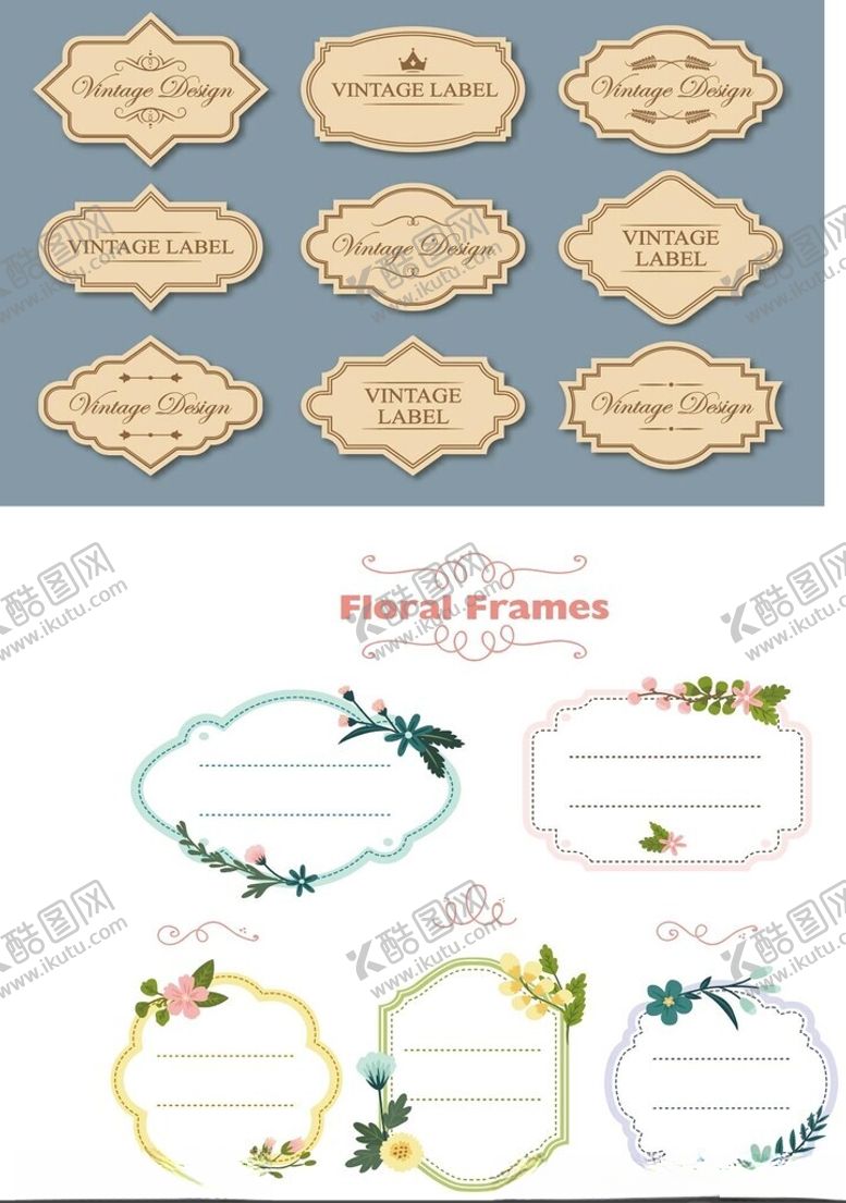编号：17450409211537253859【酷图网】源文件下载-精美多样花卉边框设计模板