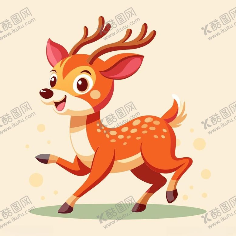 编号：32390702261243098260【酷图网】源文件下载-奔跑状态的驯鹿