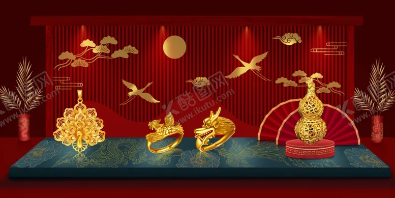 编号：27181304101708146294【酷图网】源文件下载-中式华丽舞台装饰场景