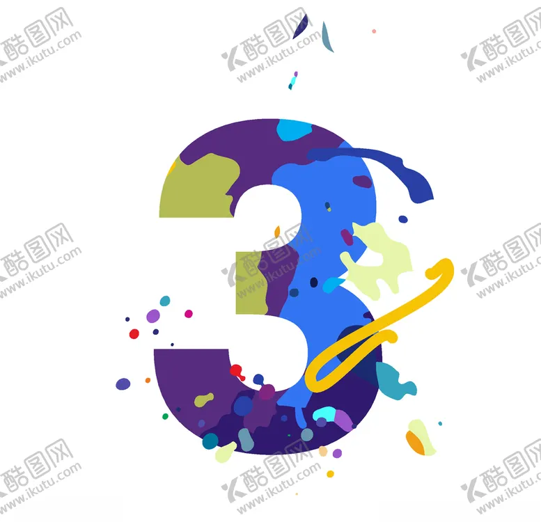 编号：27135005042308233508【酷图网】源文件下载-艺术彩色设计字母数字3