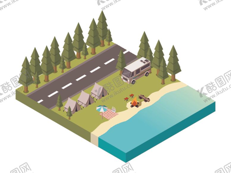 编号：51423510201550079489【酷图网】源文件下载-户外野营立体平面图
