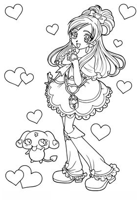 黑白手绘卡通人物漫画画美术女性
