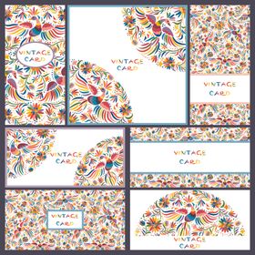 复古花卉卡片设计模板