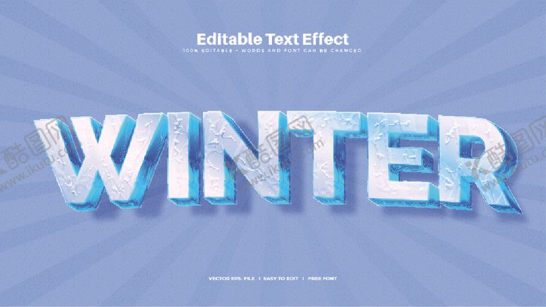编号：44115702030128285106【酷图网】源文件下载-冬季冰雪3D立体字体样机