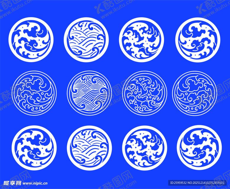编号：42119412230056462632【酷图网】源文件下载-古典海浪花纹