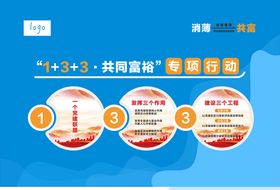 展板模板序号蓝色红色