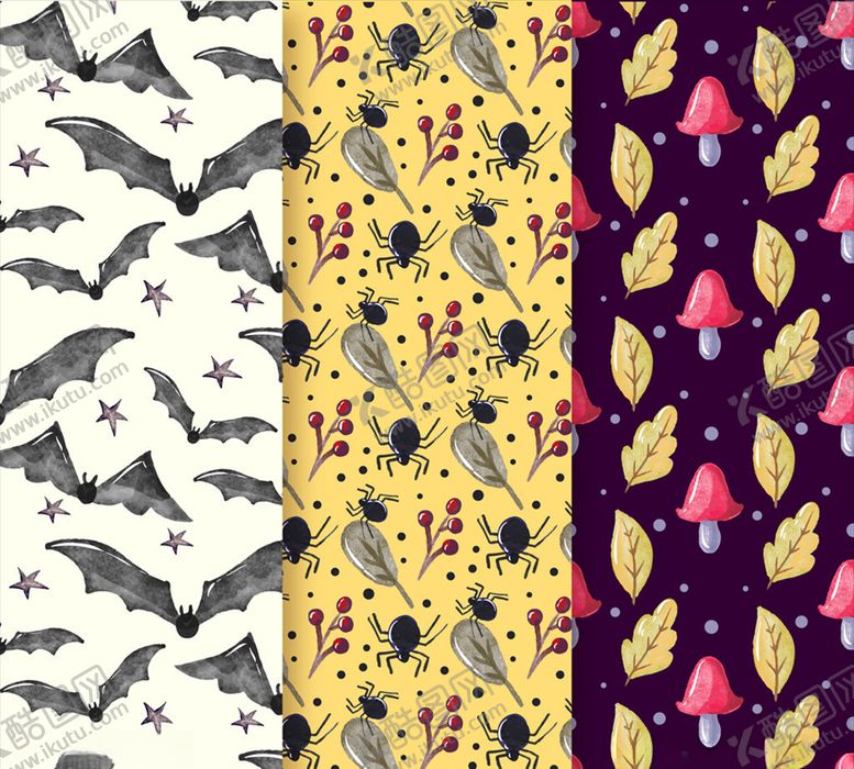 编号：98660210040337347423【酷图网】源文件下载-彩绘树叶蝙蝠