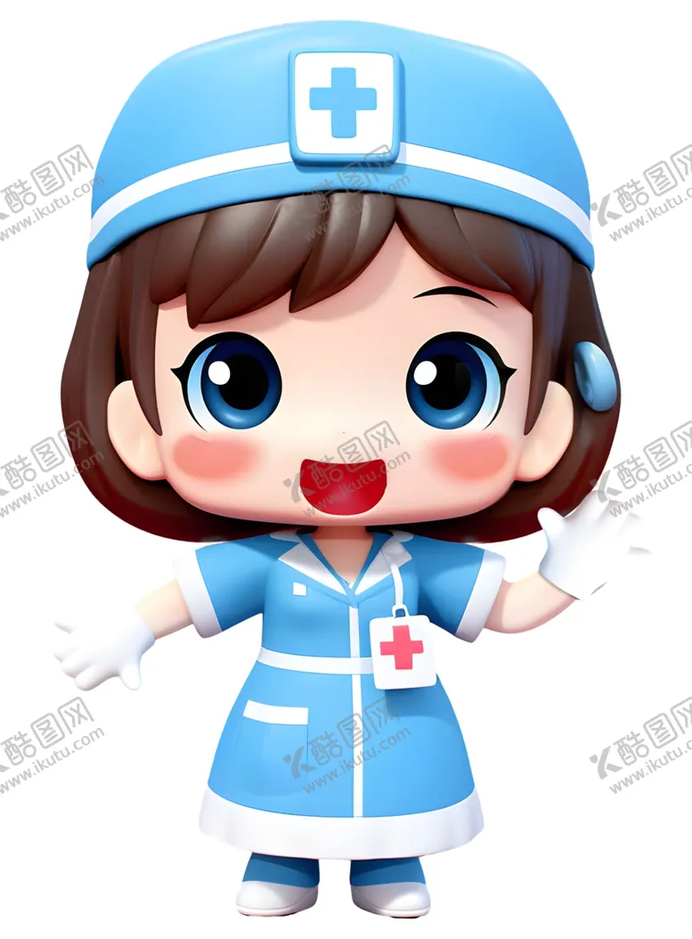 编号：57133702091920196095【酷图网】源文件下载-蓝色可爱卡通护士素材
