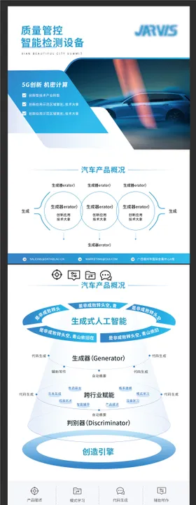 蓝色汽车产品时尚商务宣传单页
