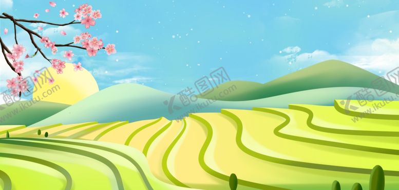 编号：54041104010738106513【酷图网】源文件下载-春日梯田美景