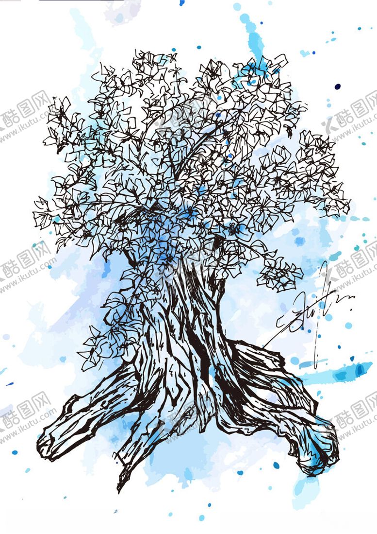 编号：38624001181623424615【酷图网】源文件下载-手绘三角梅