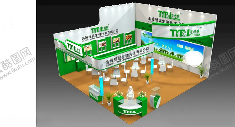 编号：83204302101754219598【酷图网】源文件下载-展览3D模型二面开口