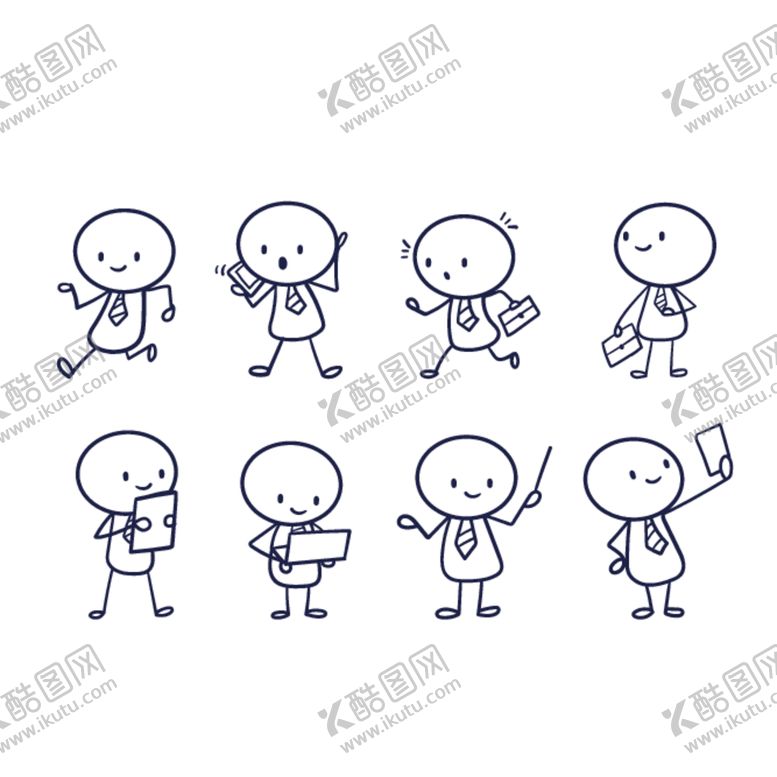 编号：21836812080810337883【酷图网】源文件下载-火柴人插画