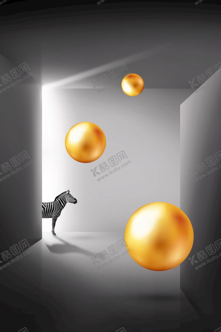 编号：32856410090141499251【酷图网】源文件下载-空间几何斑马玄关
