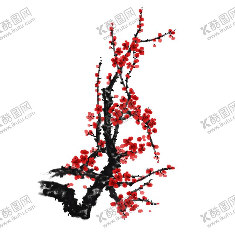 编号：93720310011533333578【酷图网】源文件下载-中国风水墨梅