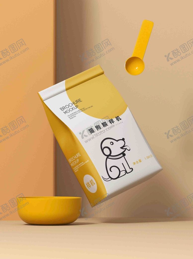 编号：34805909200548203064【酷图网】源文件下载-原创3D猫粮狗粮包装袋样机