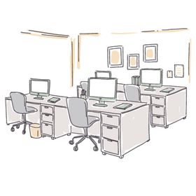 高端商务办公扁平化矢量插画
